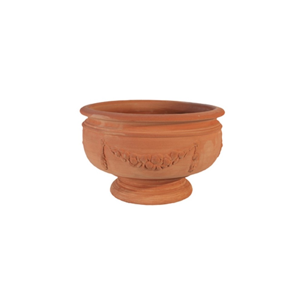 Small Fluted Chalice Vase in Terracotta